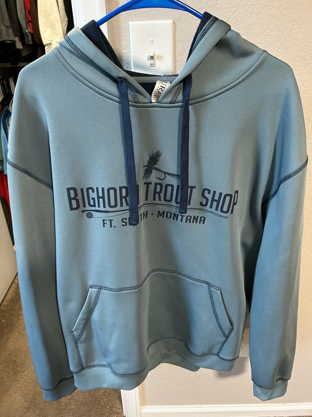 Montana Bighorn Trout Shop Blue Sweatshirt